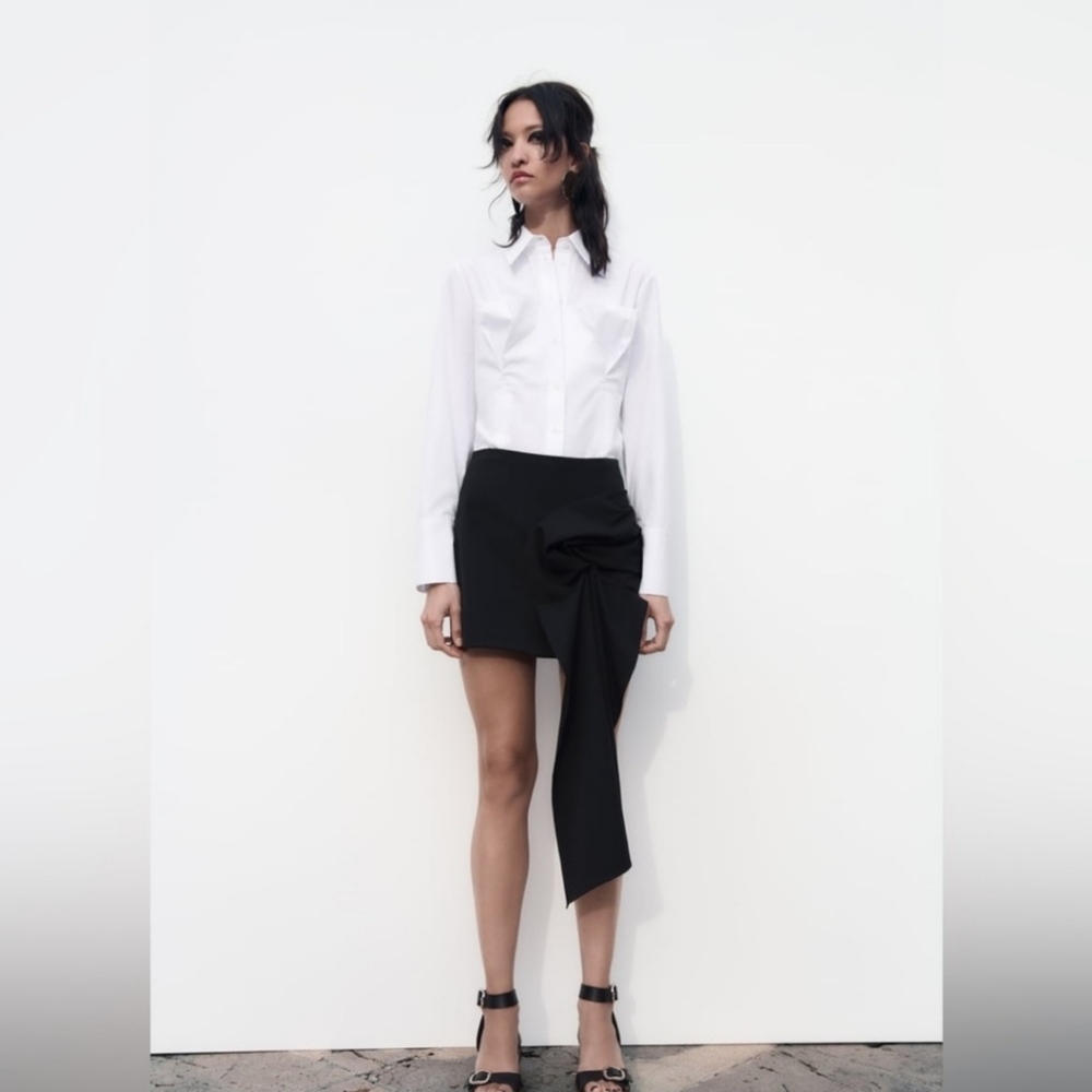 ZARA ASYMMETRIC SKIRT - LIMITED EDITION BLACK SIZE M - Picture 2 of 7